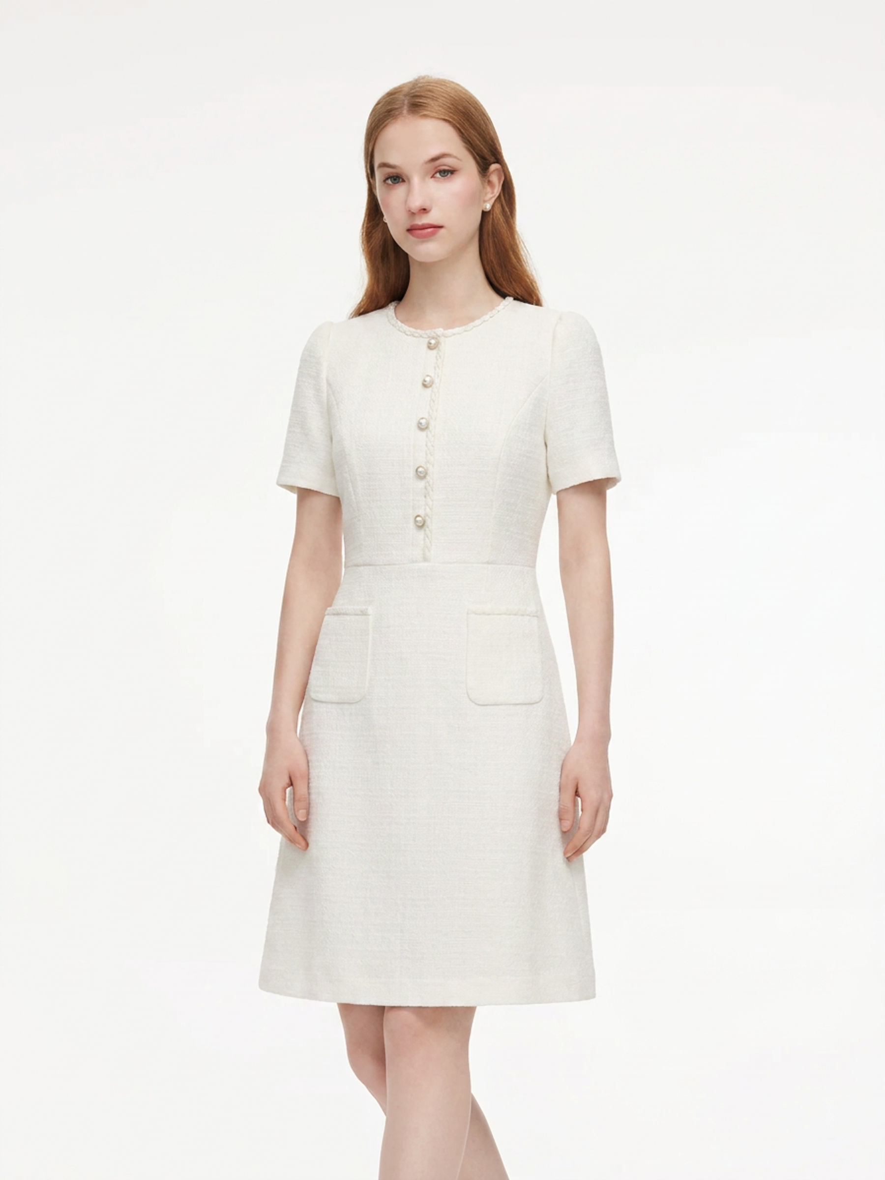 Tweed Round Neck Mini Dress