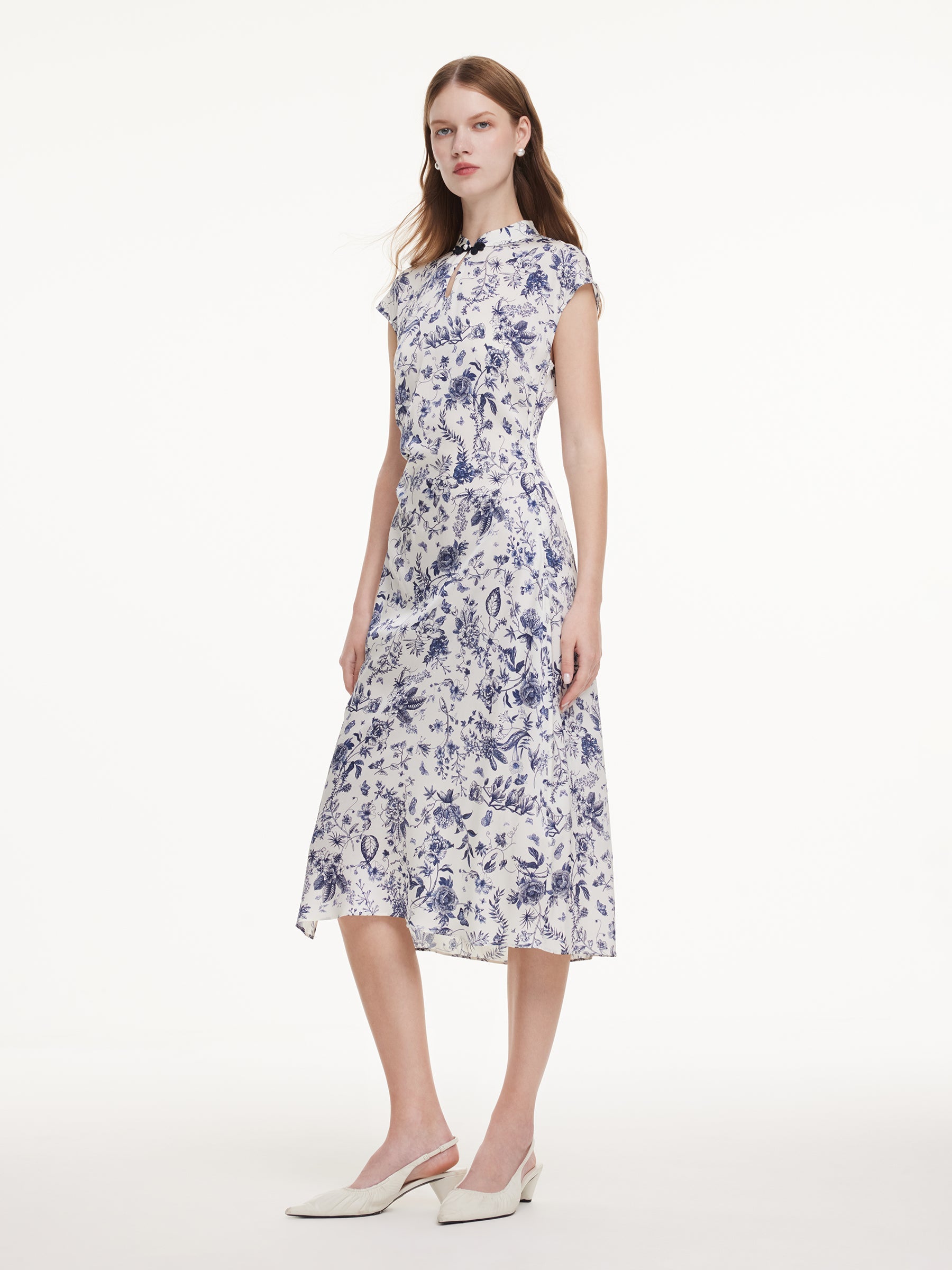 Blue-White Porcelain Qipao Dress