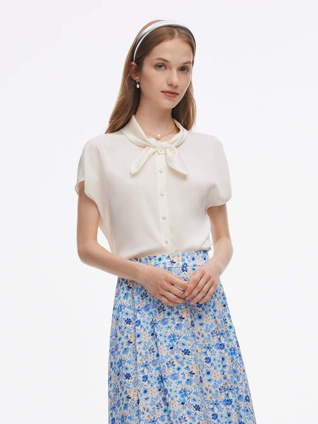 French Bow Tie Neck Shirt