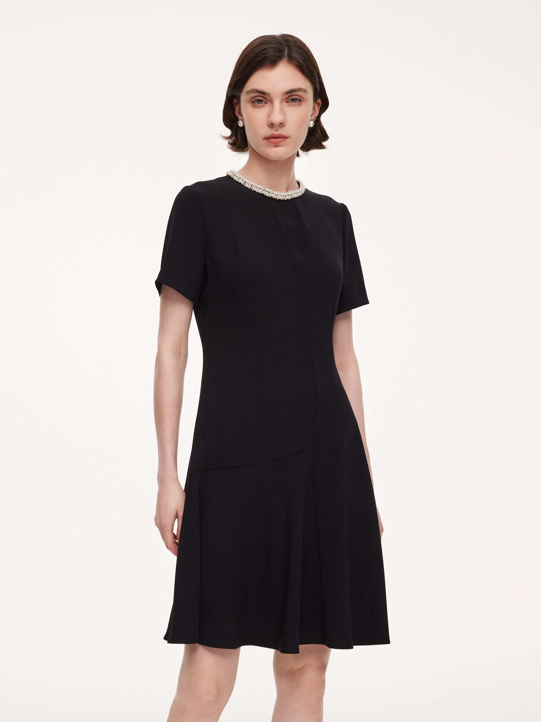 Dimensional Panelling Fishtail Dress