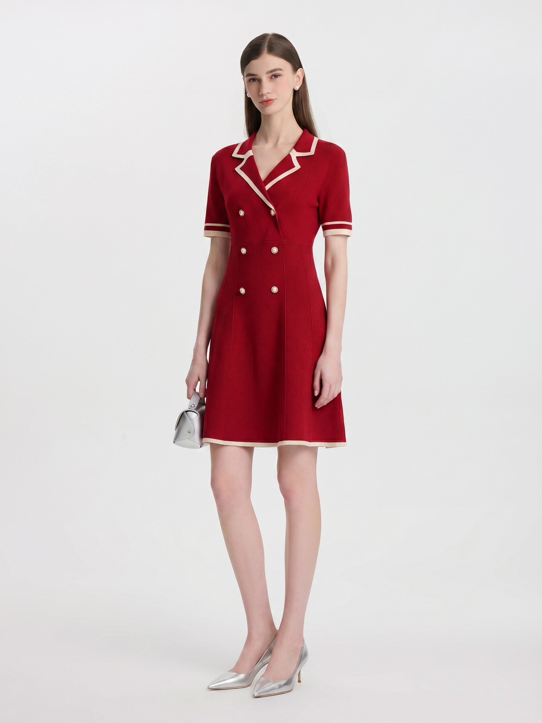 Tencel Lapel Knit Dress