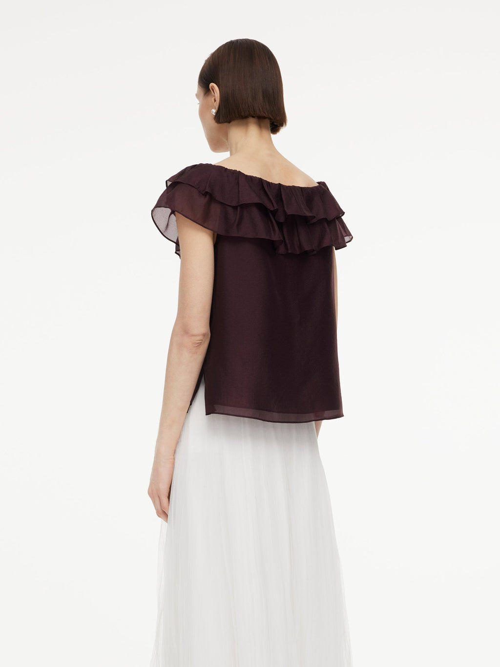 Off-Shoulder Ruffle Tie Top