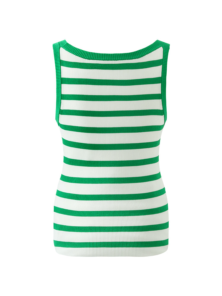 Striped Knit Fit Tank