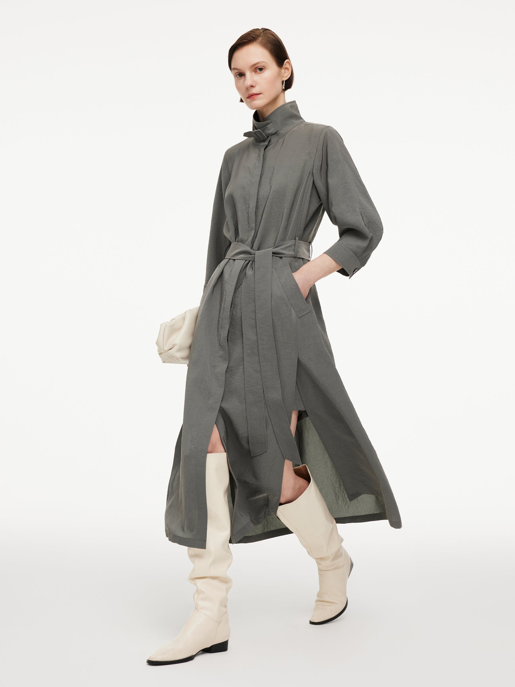 Triacetate Drape Trench