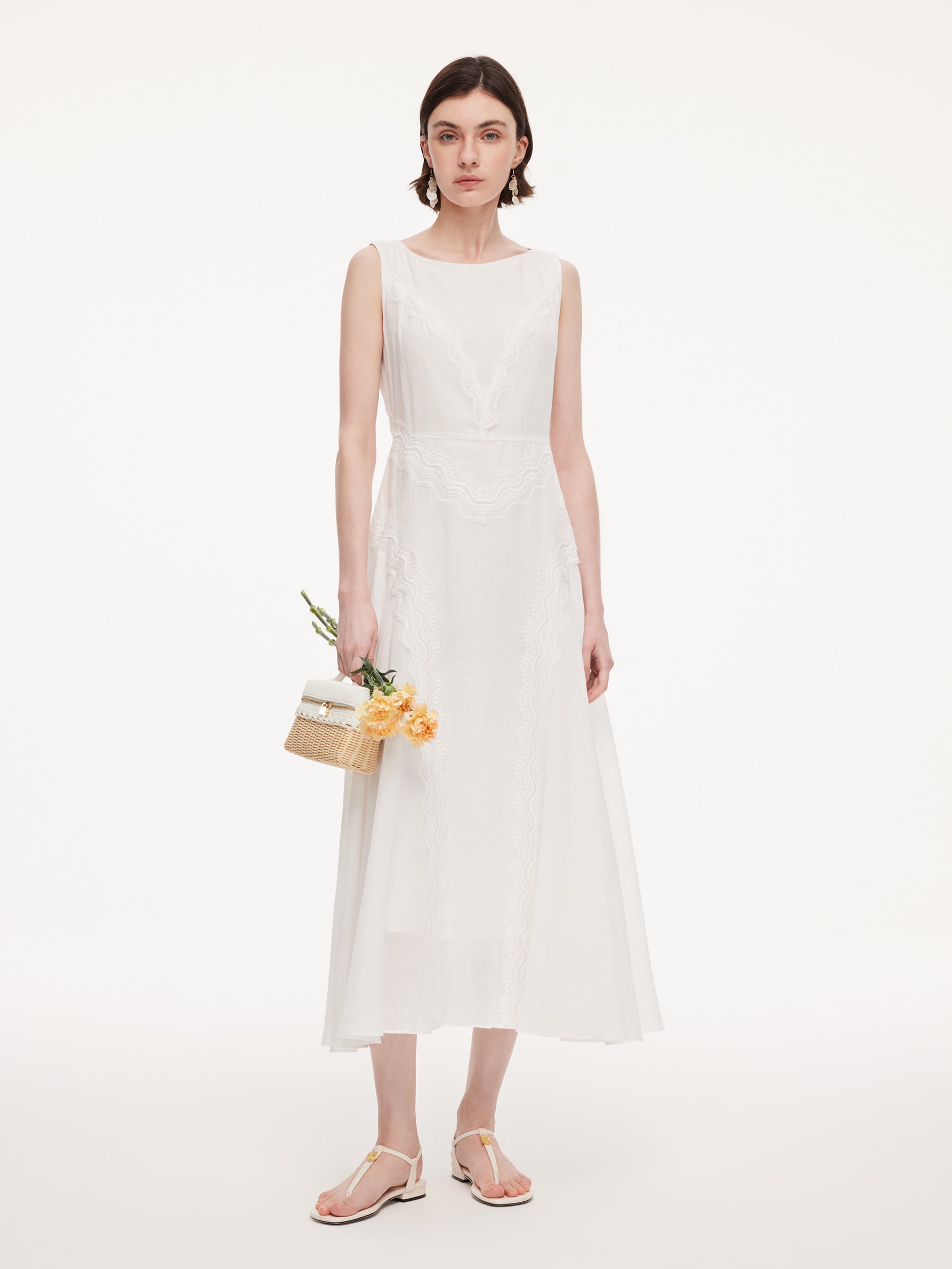 Ramie Lace A-Line Maxi Dress