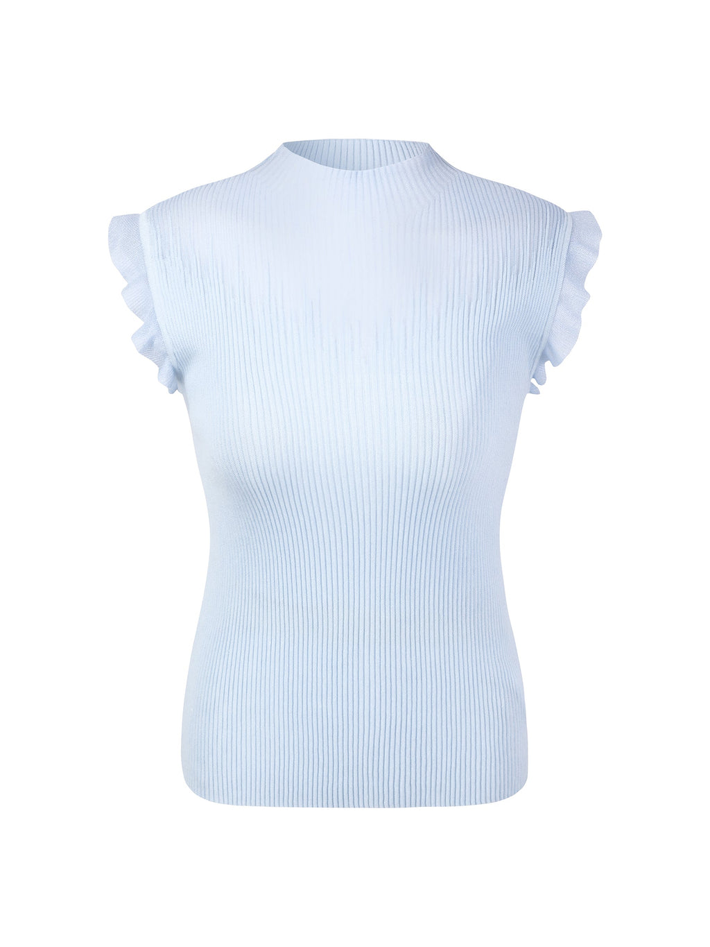 Mock-Neck Ruffle Tank