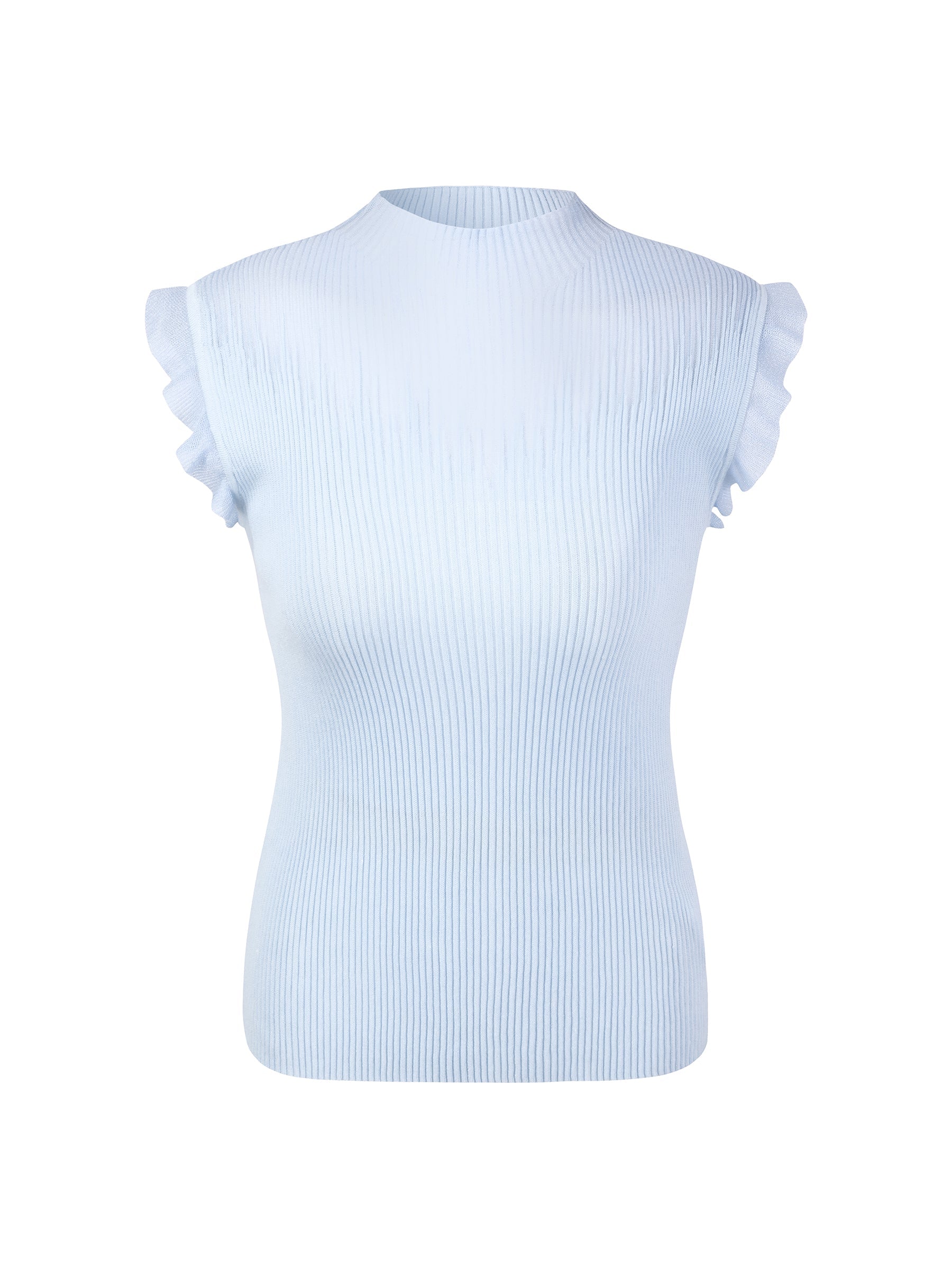 Mock-Neck Ruffle Tank
