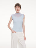 Mock-Neck Ruffle Tank