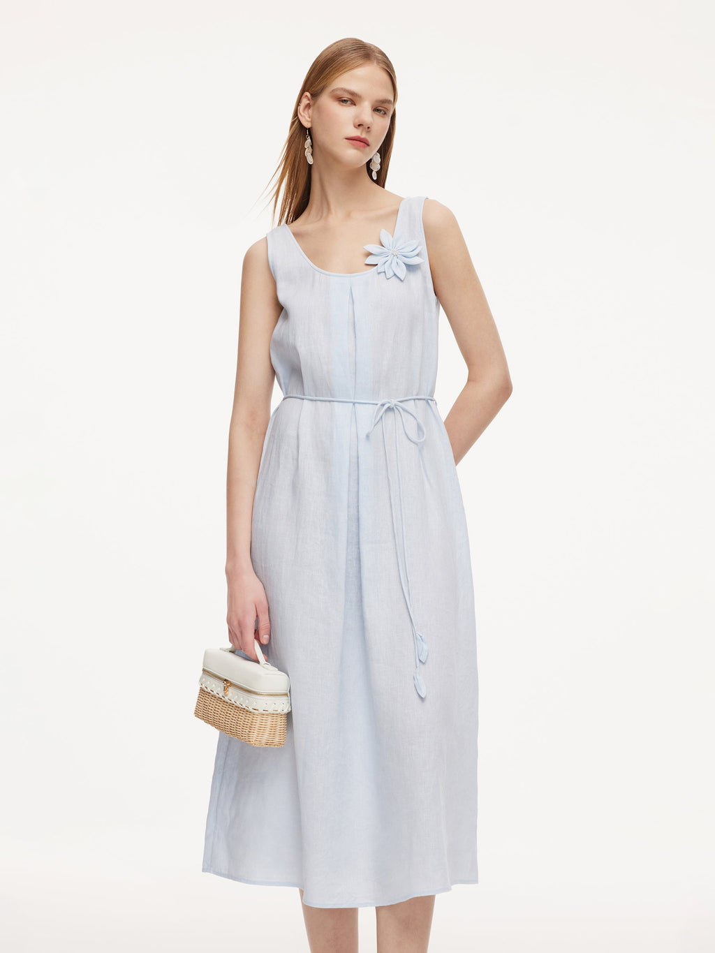 Linen U-Neck Dress