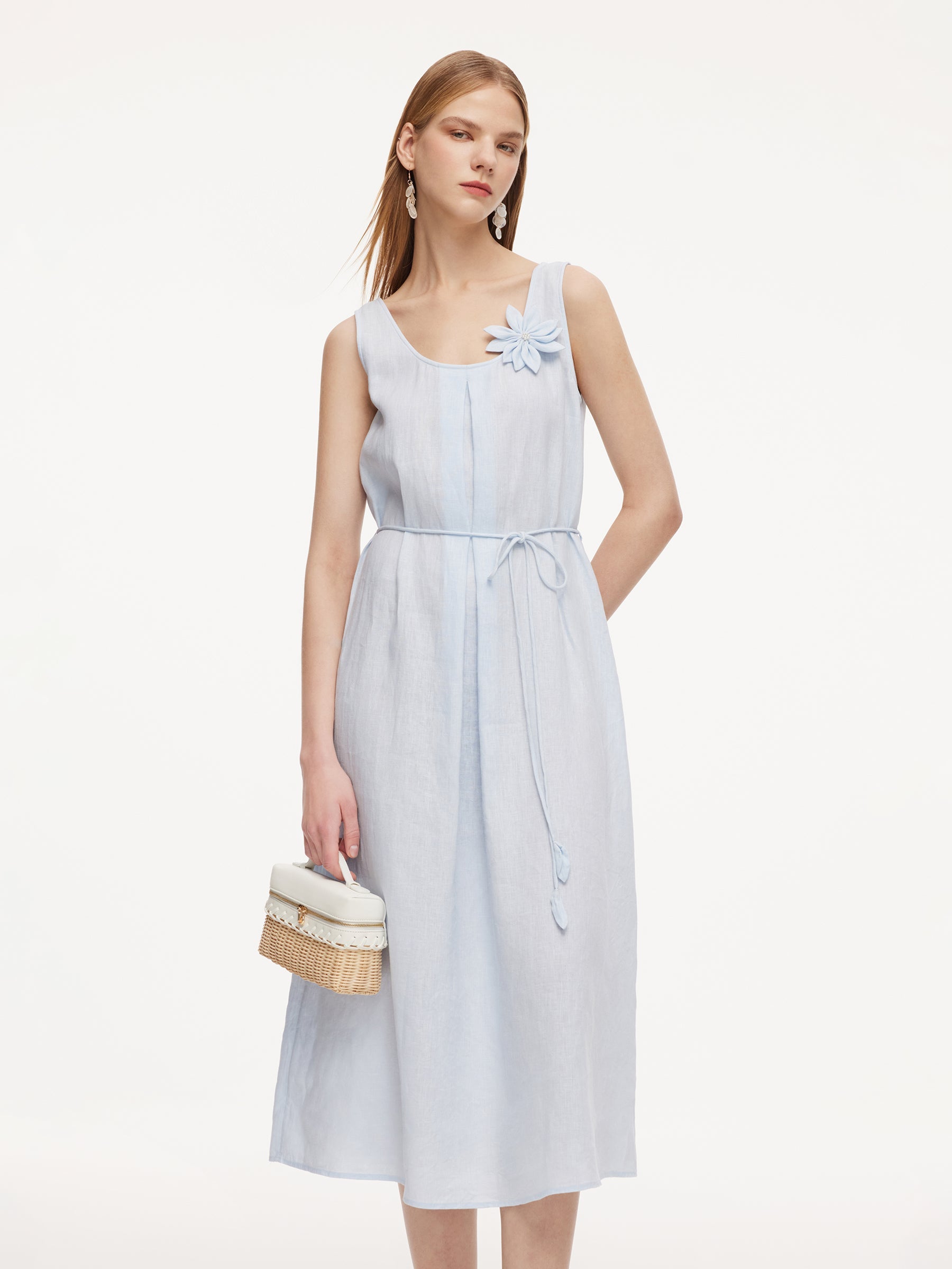 Linen U-Neck Dress