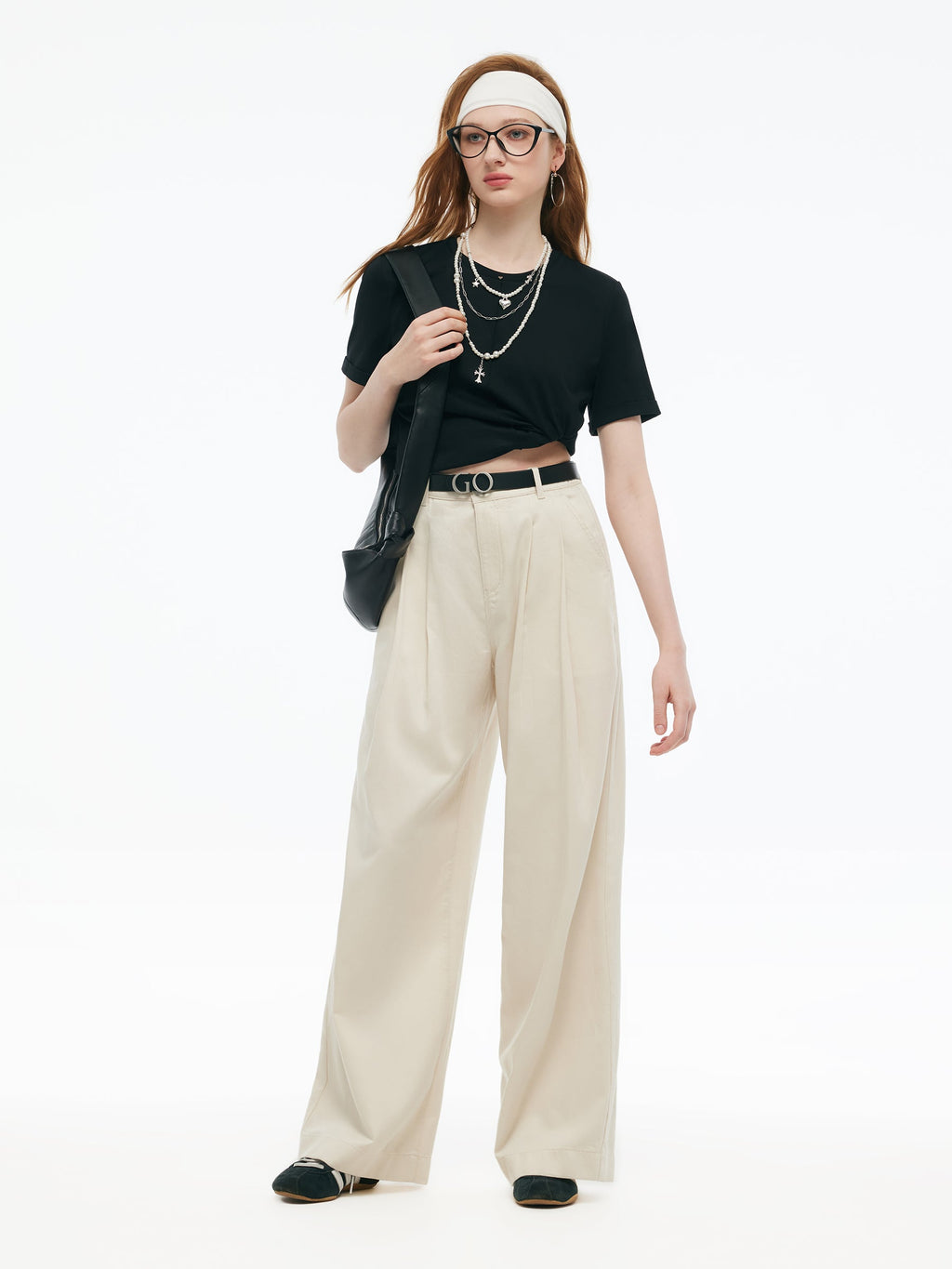 Tencel Wide-Leg Pleat Jeans