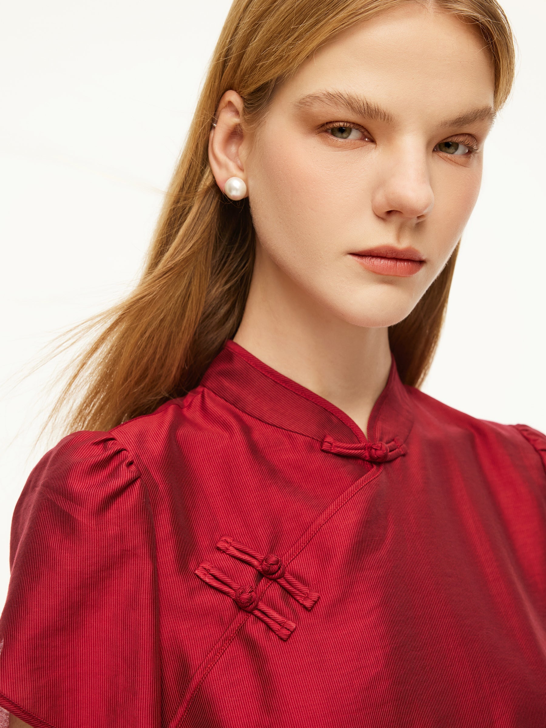 Tencel Qipao Mini Dress