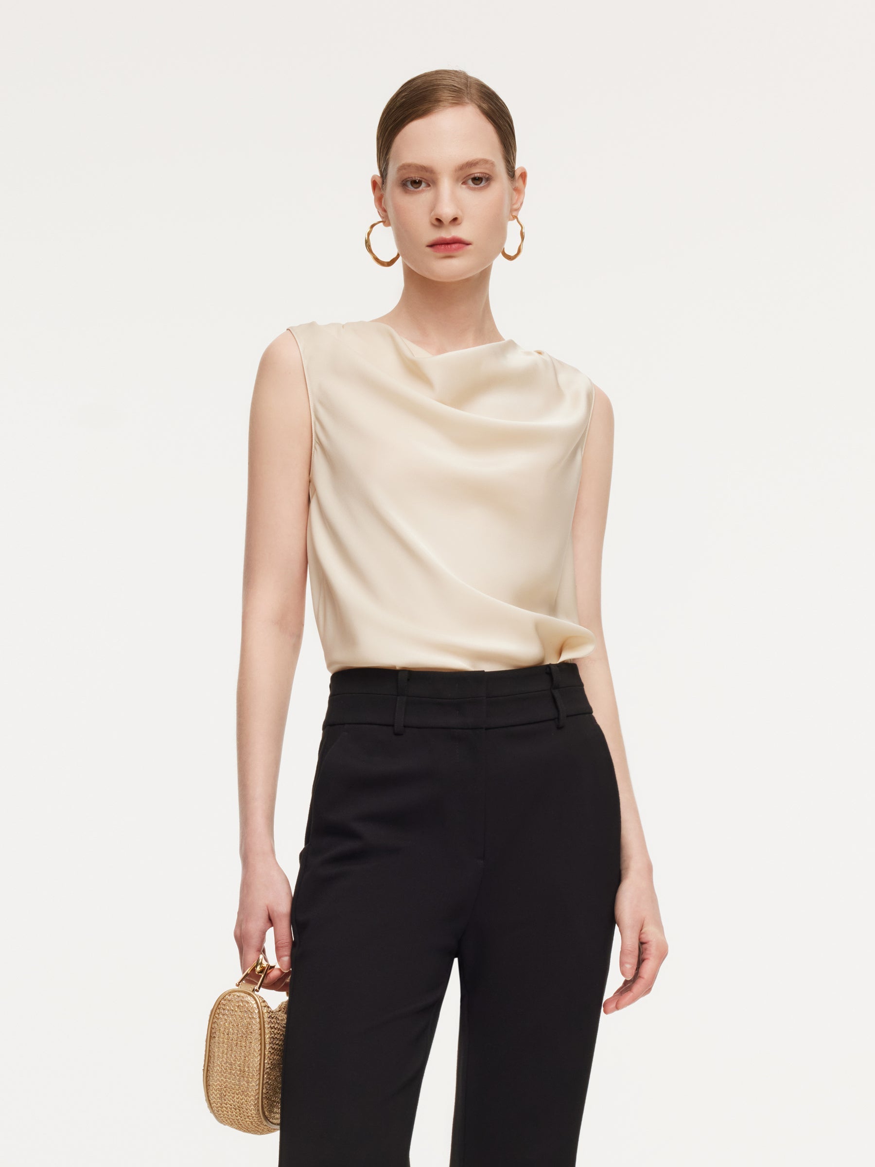 Tailored Cowl Silhouette Top