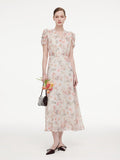 Crossover Neck Puff Sleeve Dress