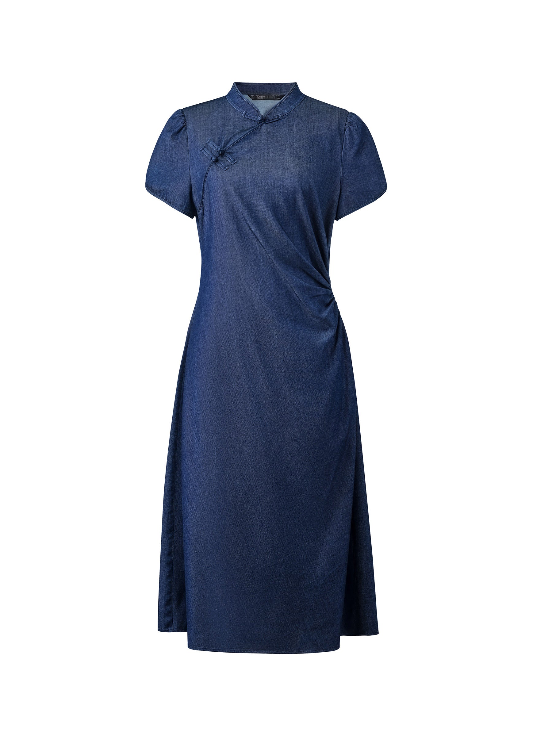 Frog Button Tulip Sleeve Dress