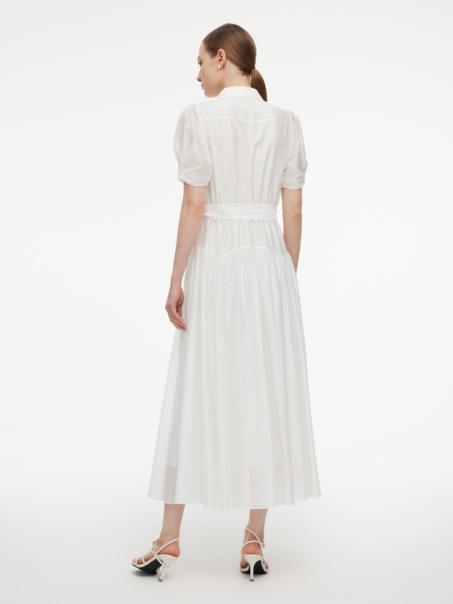 High-Waist A-Line Shirt Dress