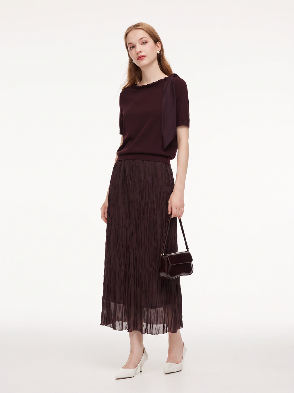 Tiered Crinkle Mesh Skirt