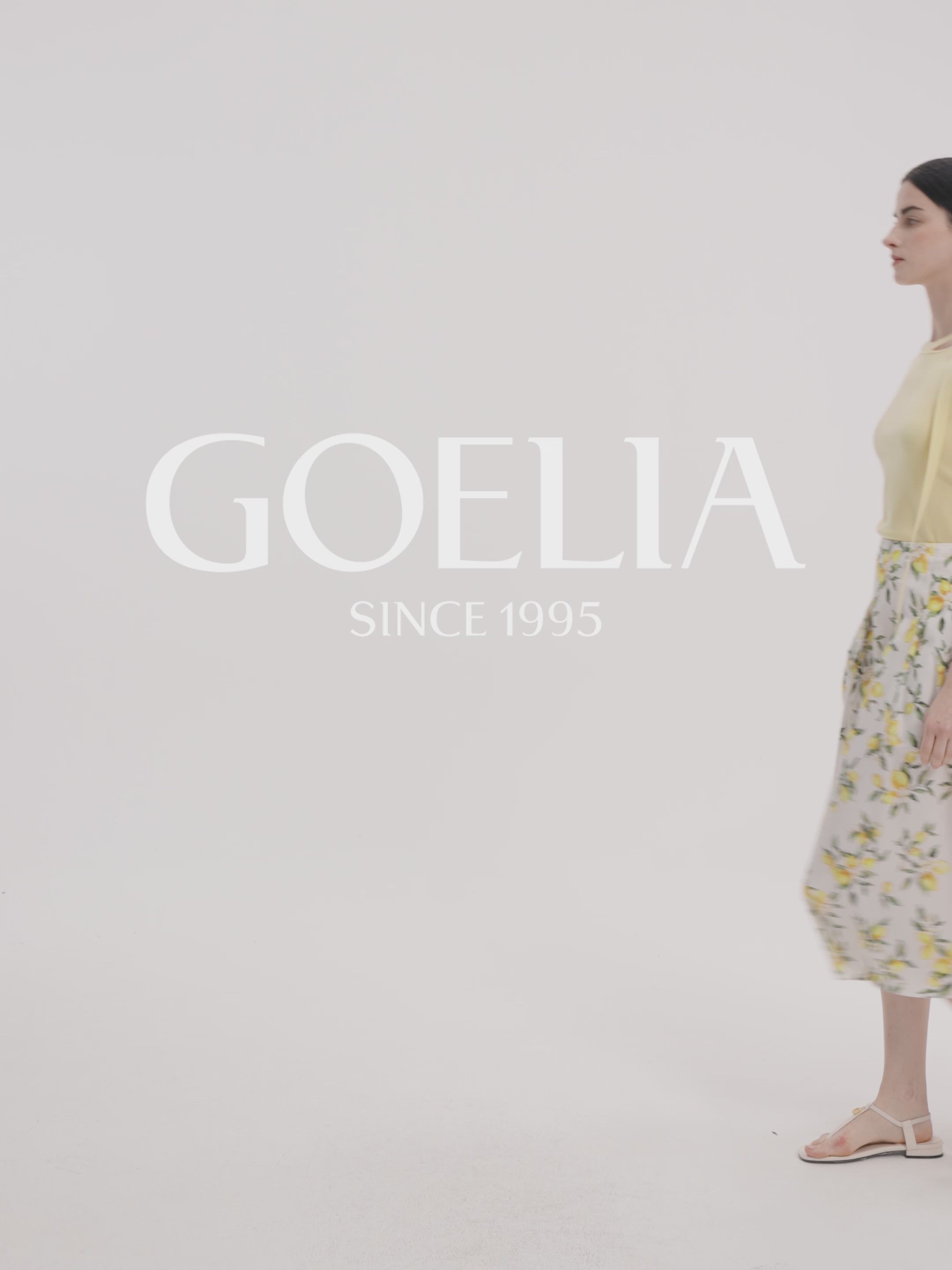 Lemon Print A-Line Skirt