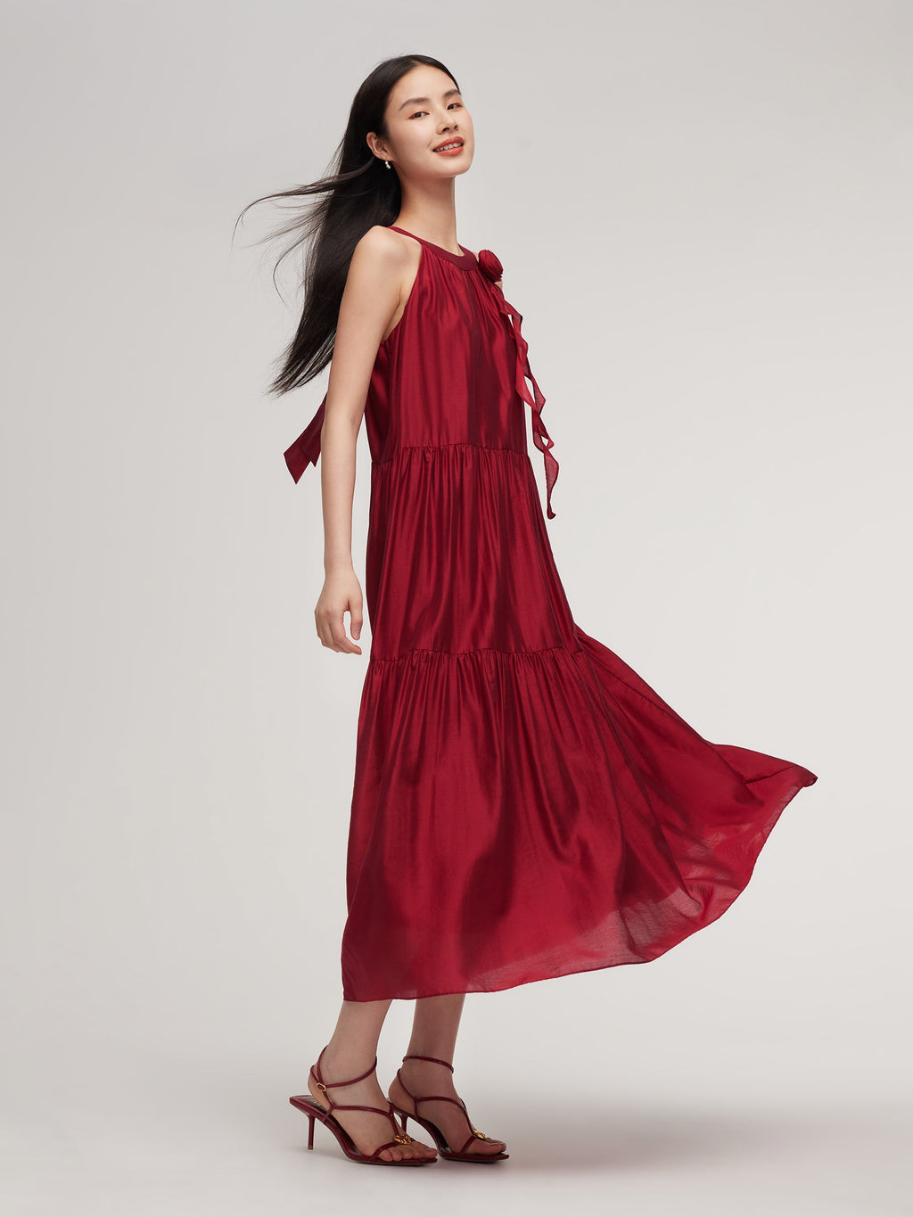 Tencel Halter Romantic Dress
