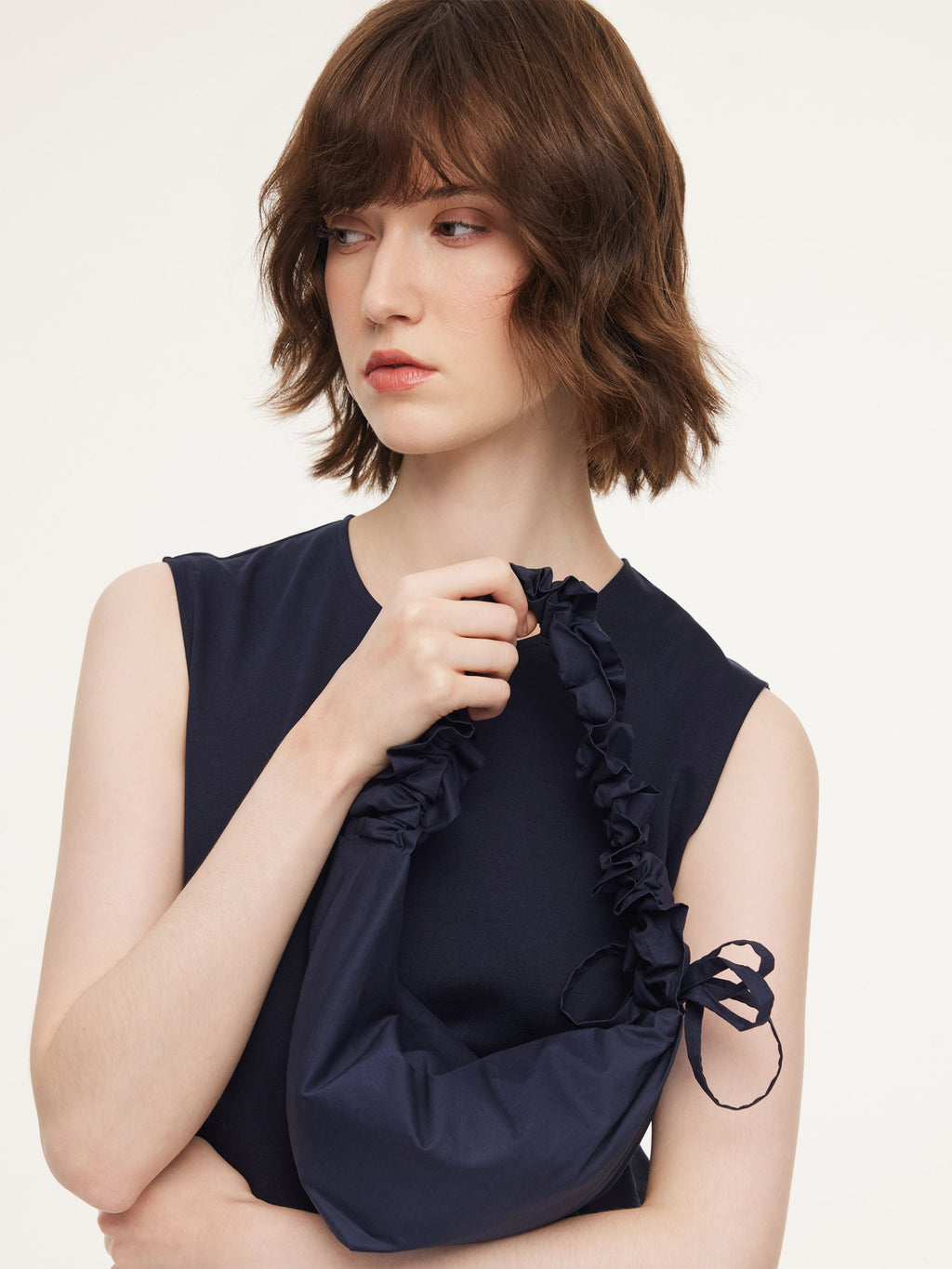 Dark Navy Bubble Hem Dress