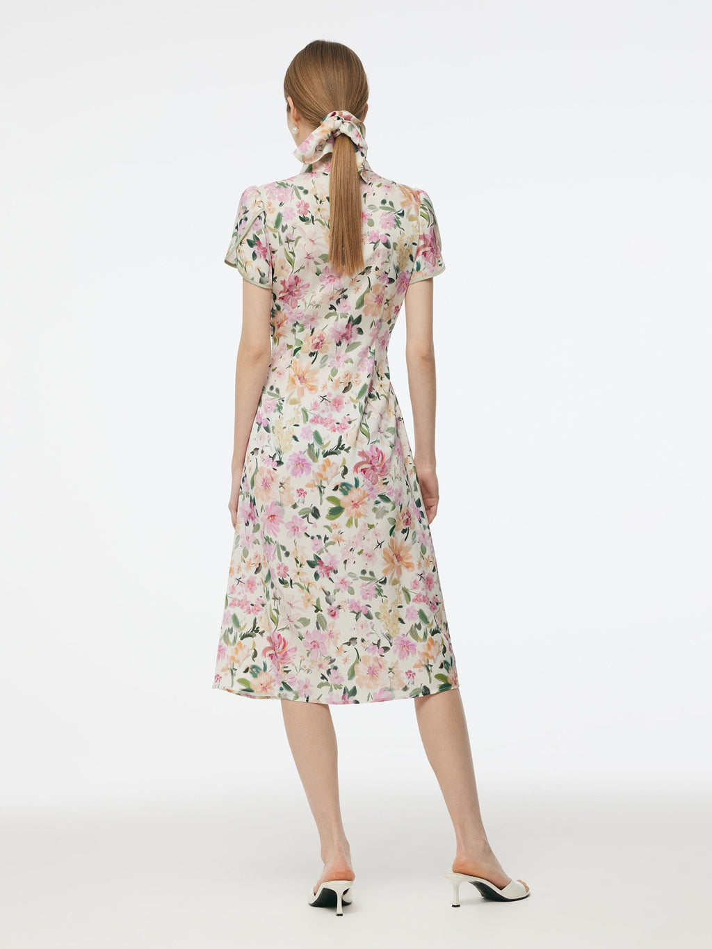 Mulberry Silk Floral Qipao Dress