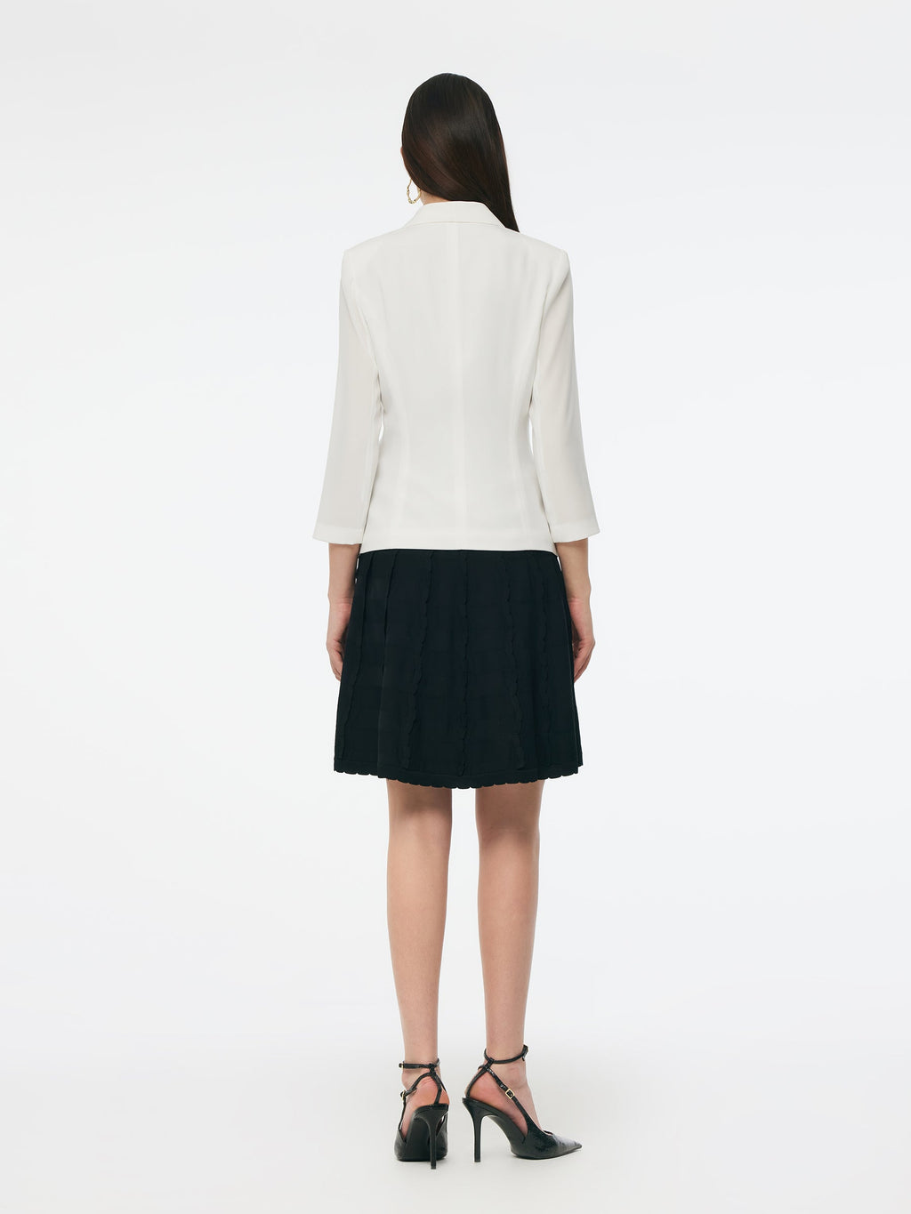 Triacetate Gathered Waist Blazer