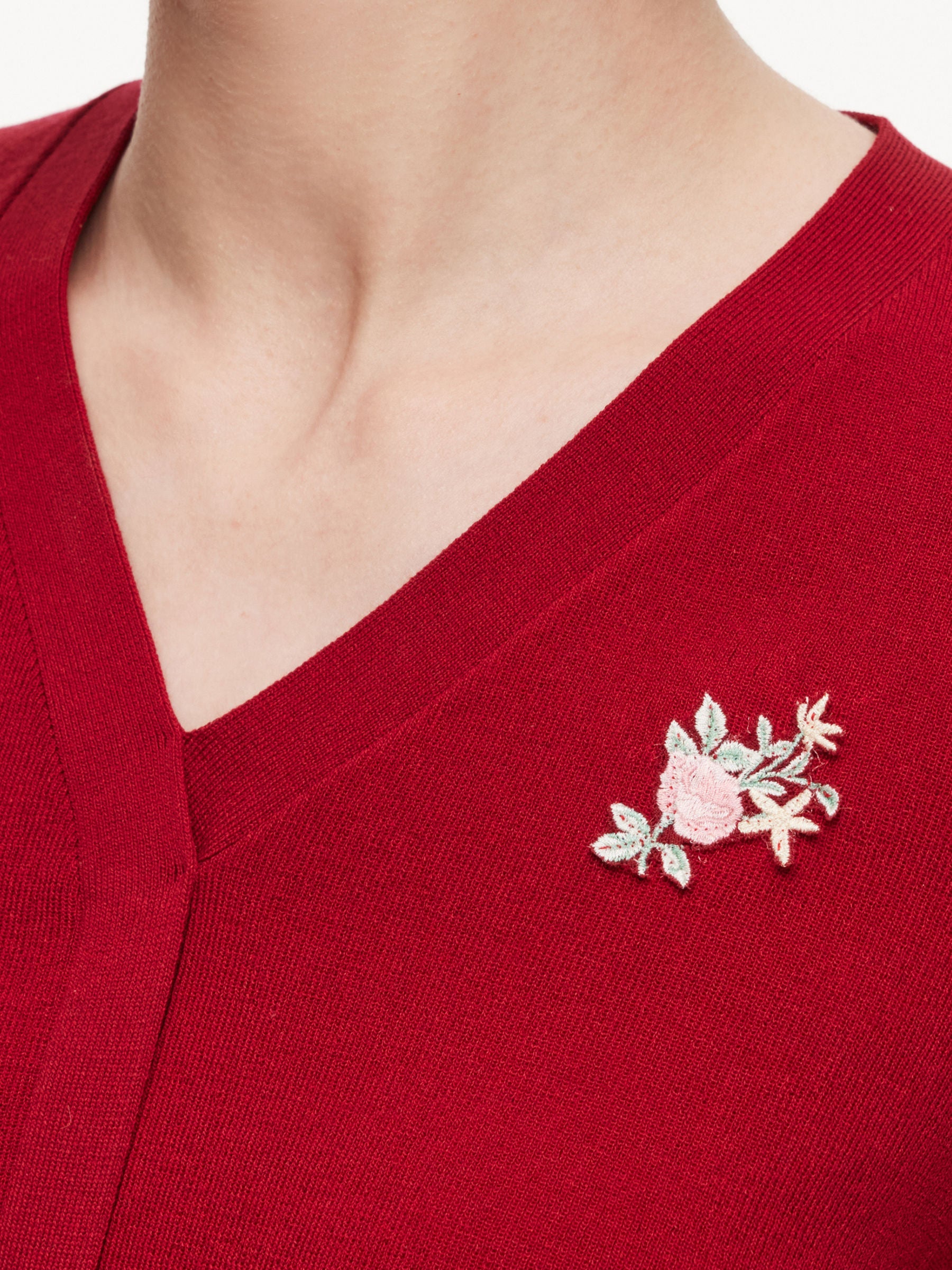Faux-Cardigan Puff Sleeve