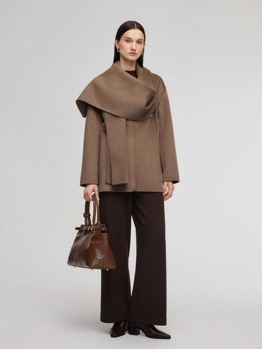 Scarf Collar H-Line Coat
