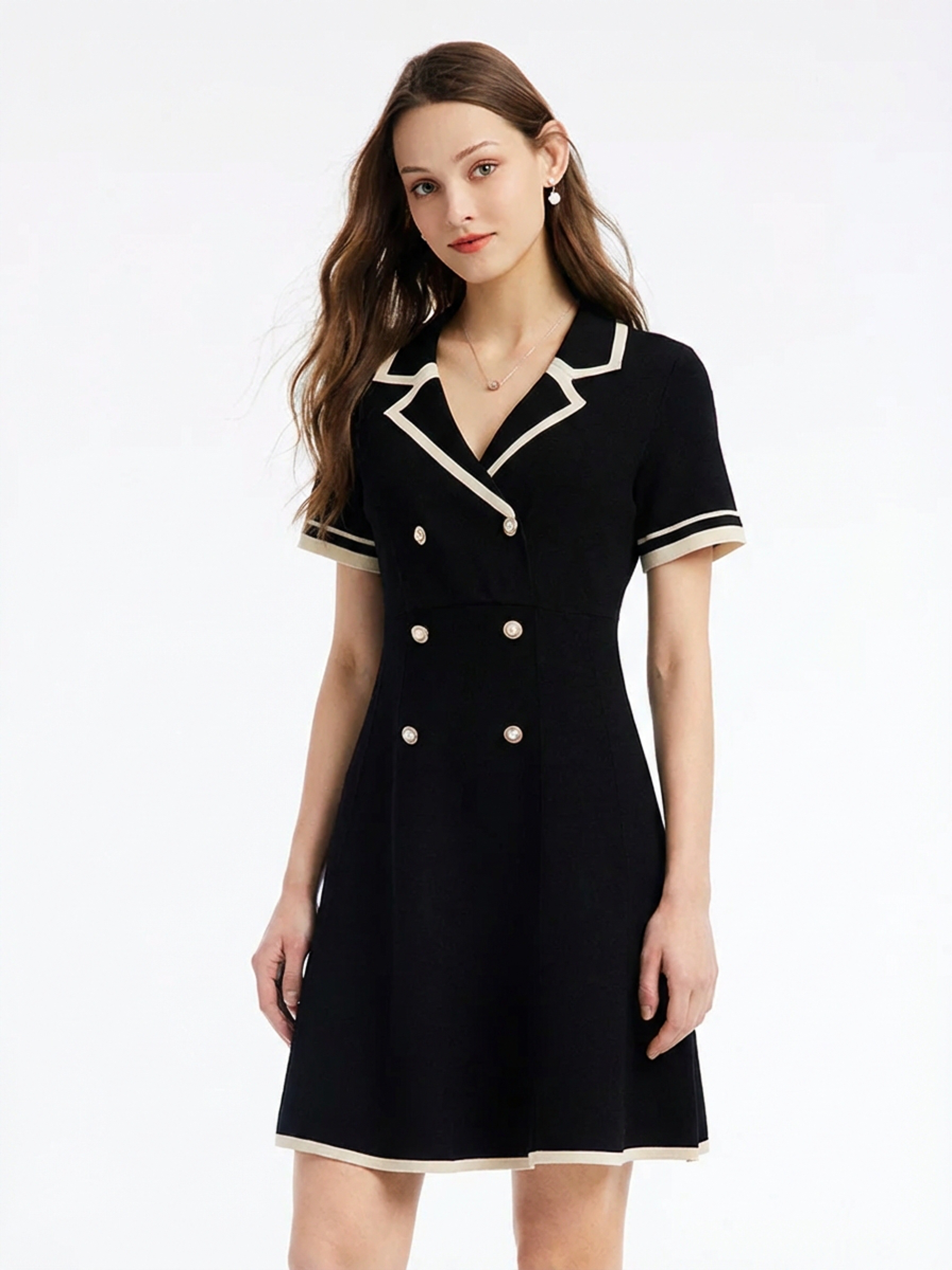 Tencel Lapel Knit Dress