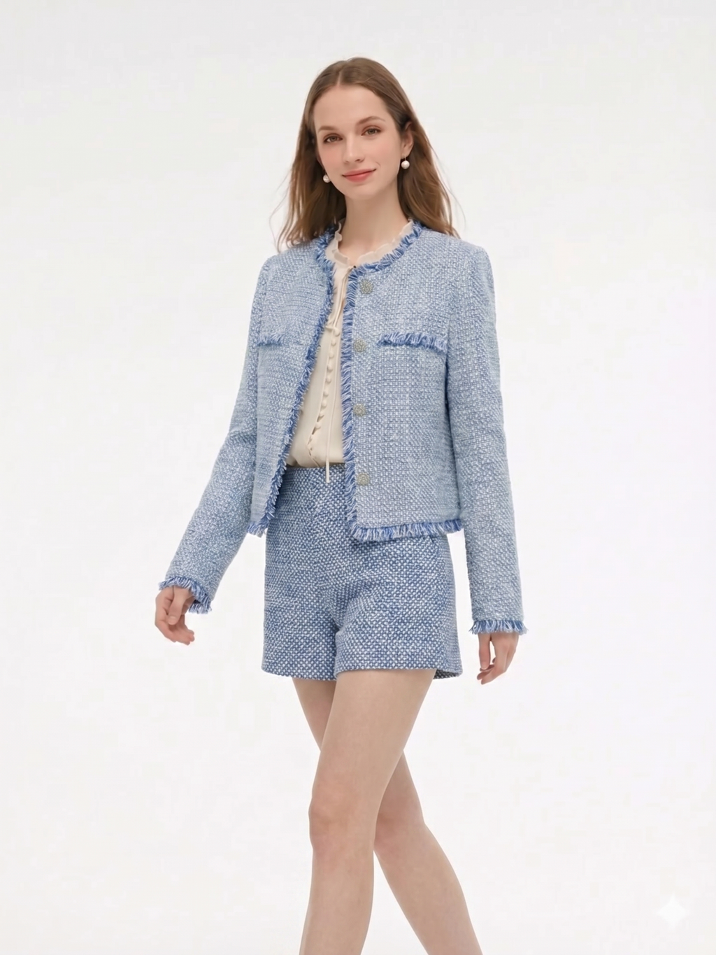 Cotton-Tweed A-Line Shorts