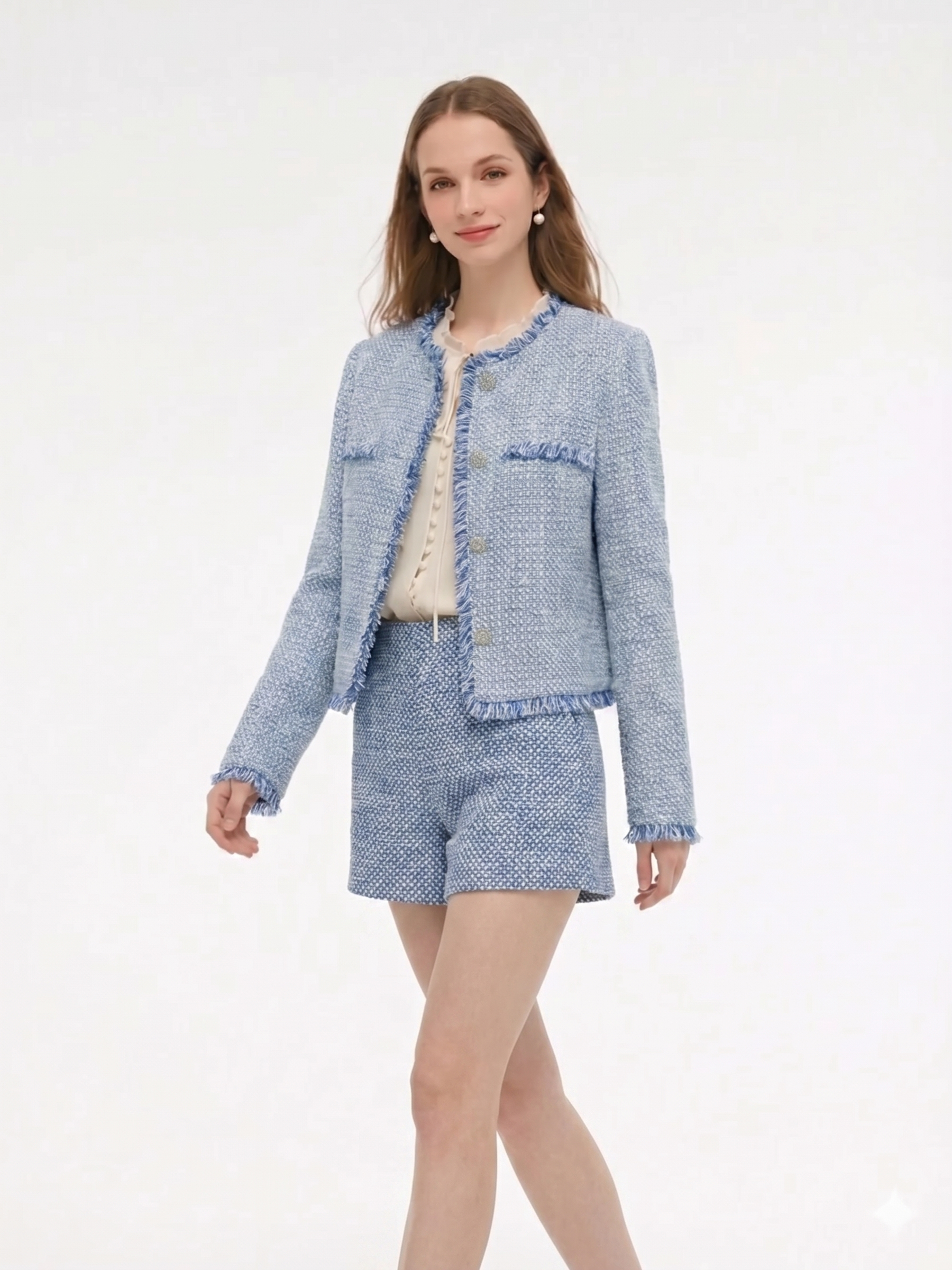 Cotton-Tweed A-Line Shorts