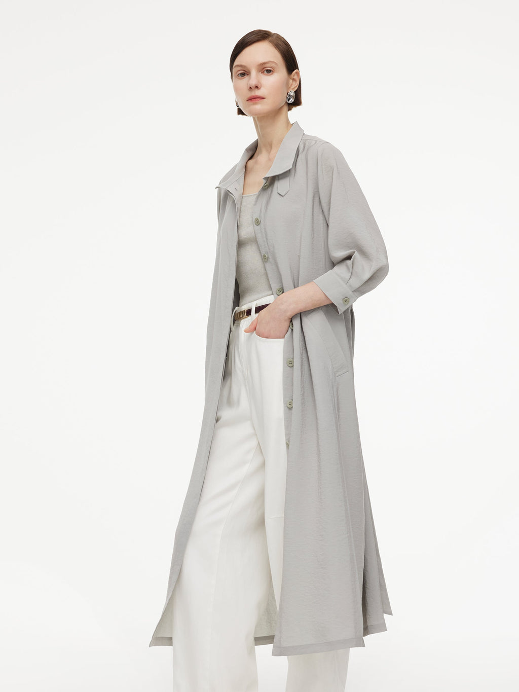 Triacetate Drape Trench