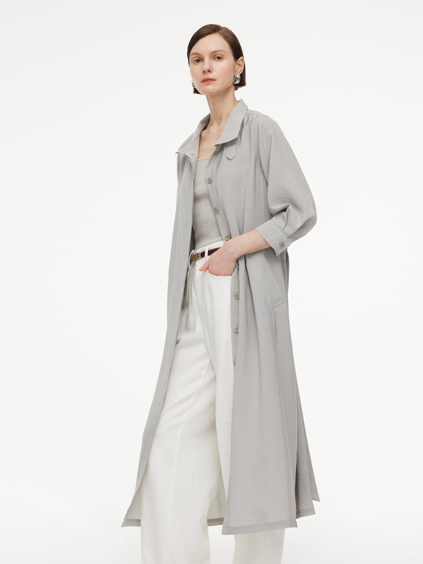 Triacetate Drape Trench