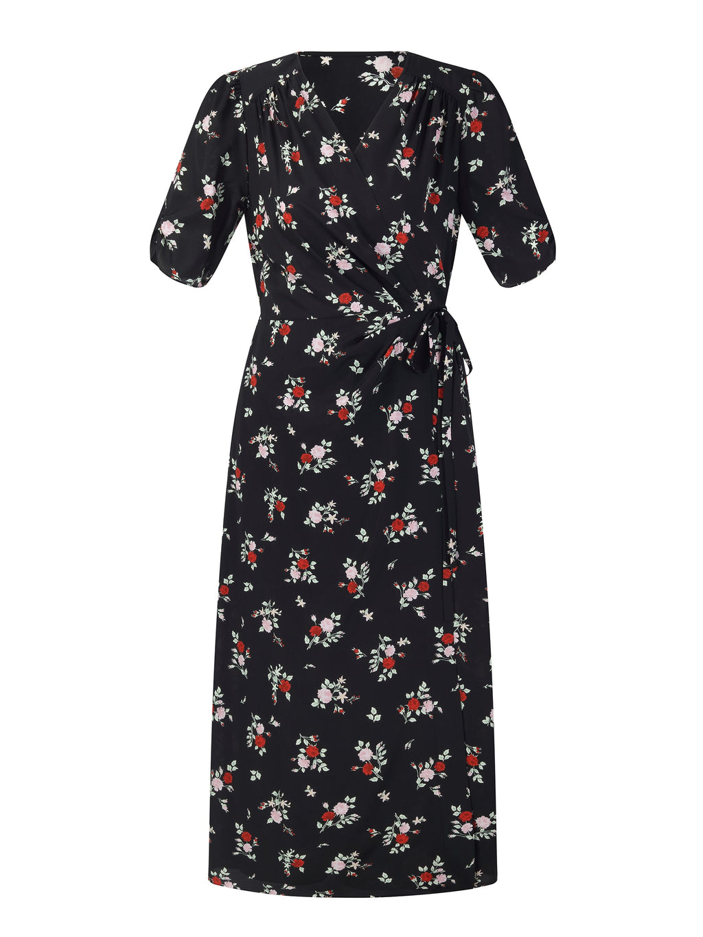 Mulberry Silk Floral Wrap Dress