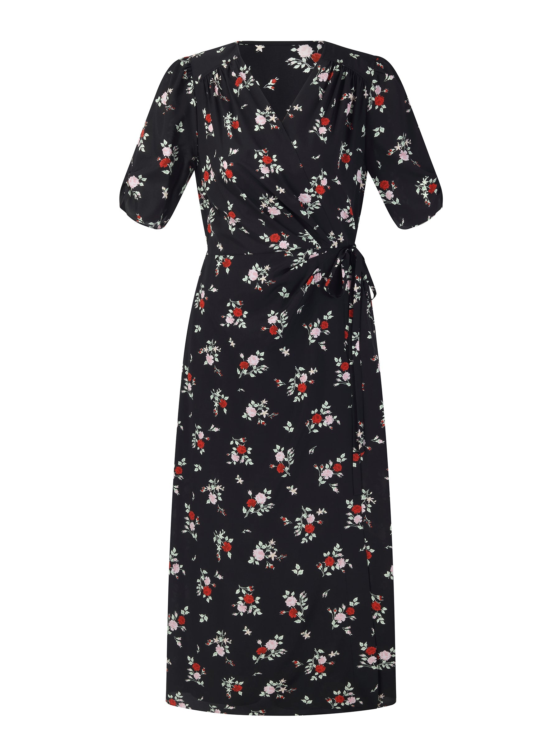 Mulberry Silk Floral Wrap Dress