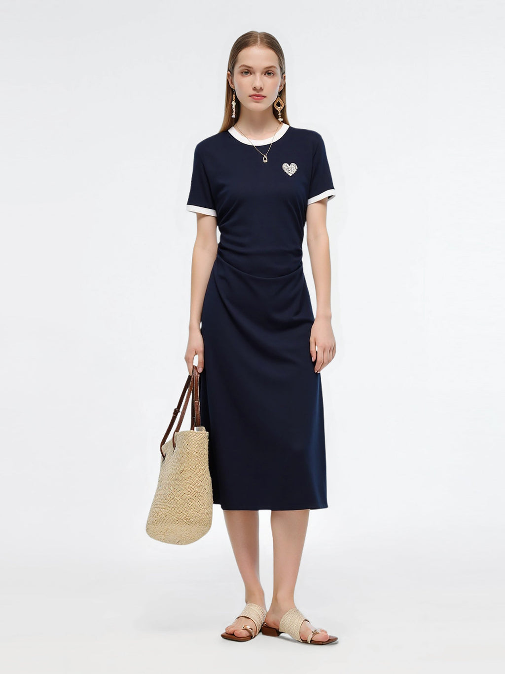 Cotton-Blend Knit Midi