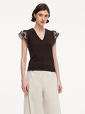 Tencel V-Neck Embroidered Crop
