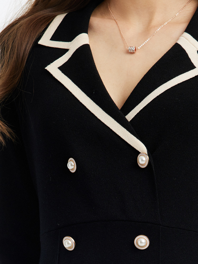 Tencel Blend Double-Breasted Mini Dress