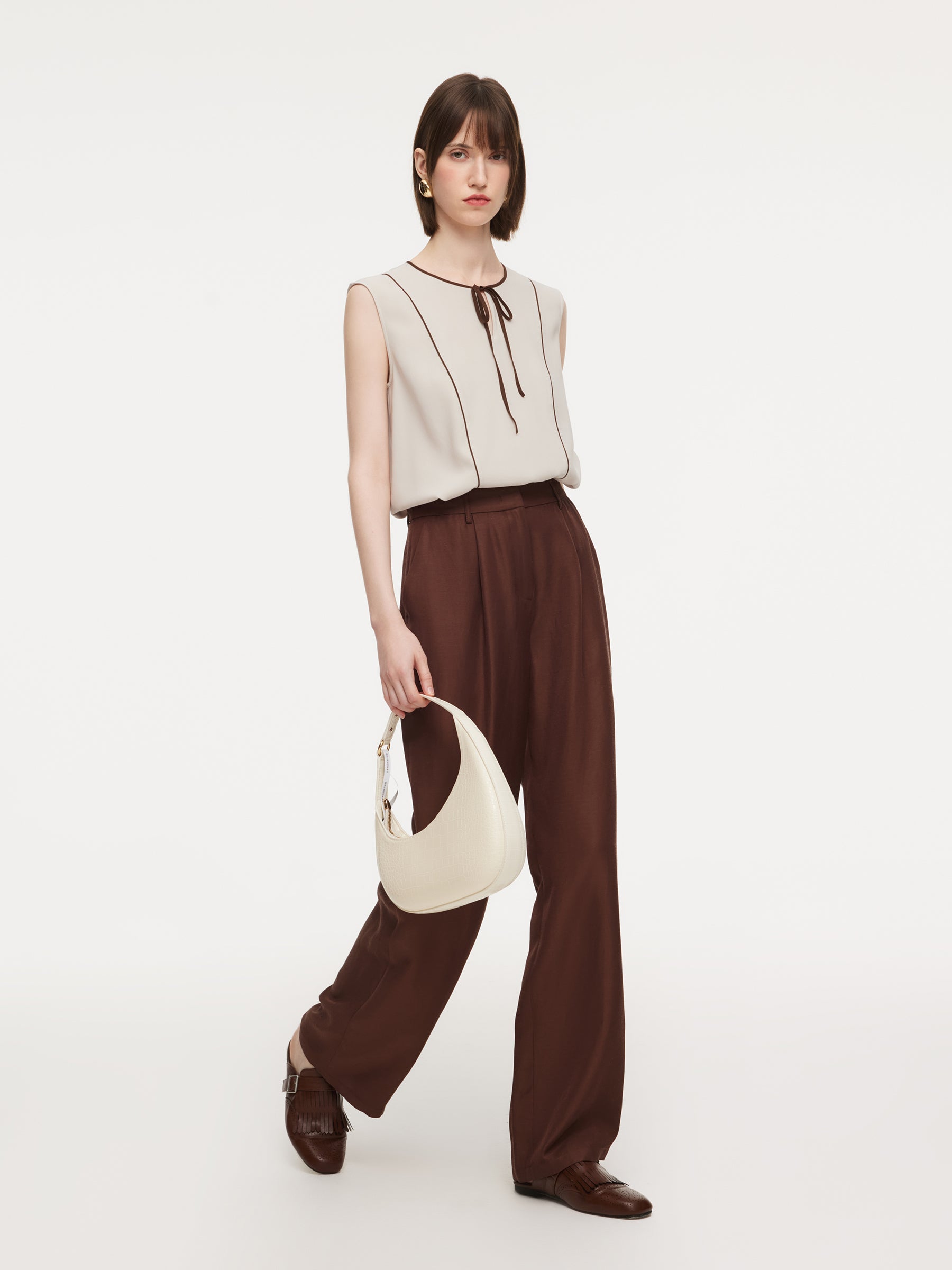 Acetate Blend Tie-Front Tank