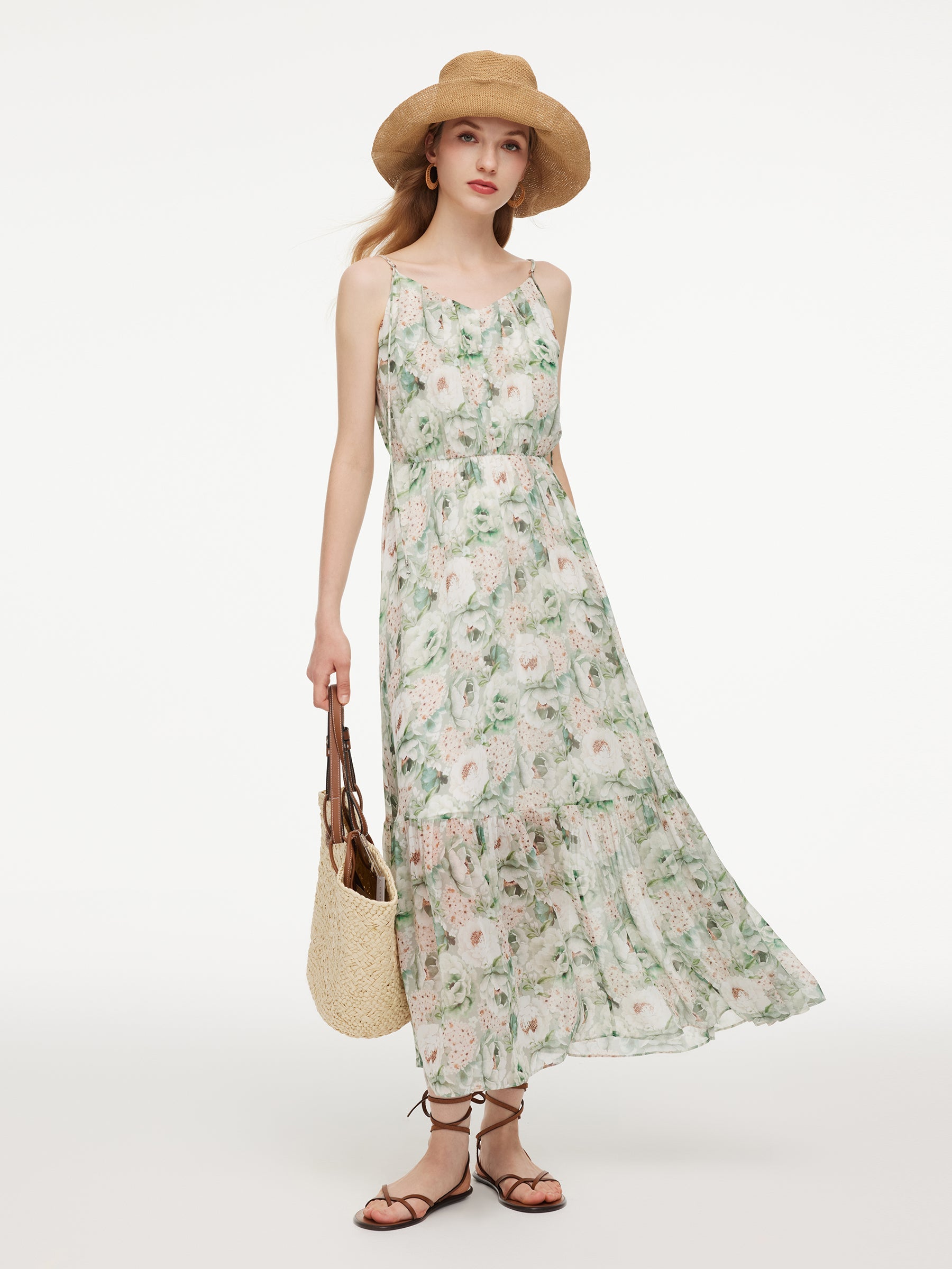 Silk Floral Maxi Dress