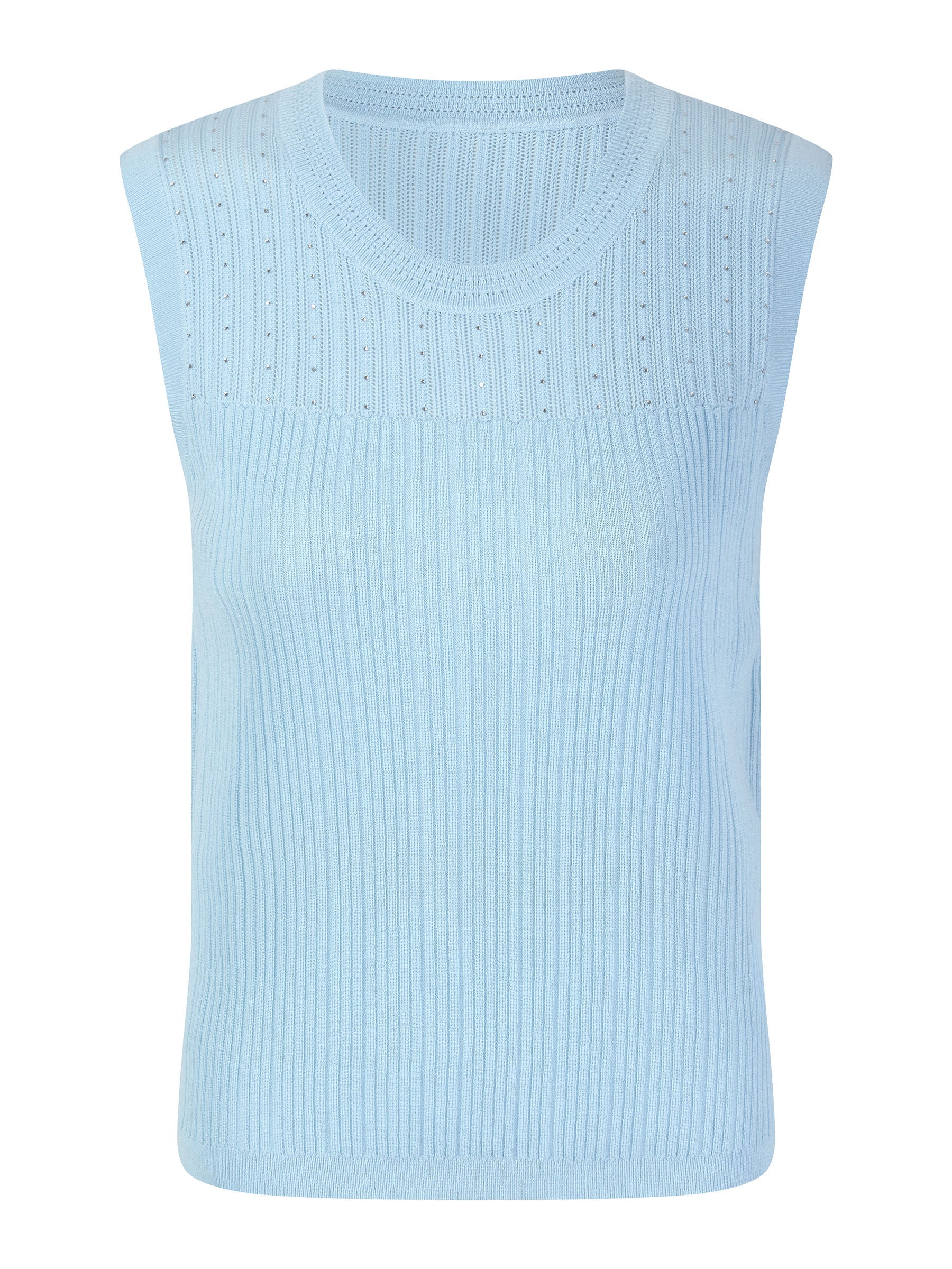 Lyocell Rhinestone Crew Neck