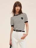 Cotton Heart Openwork T-Shirt