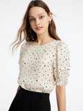 Butterfly Polka Dot Round Neck