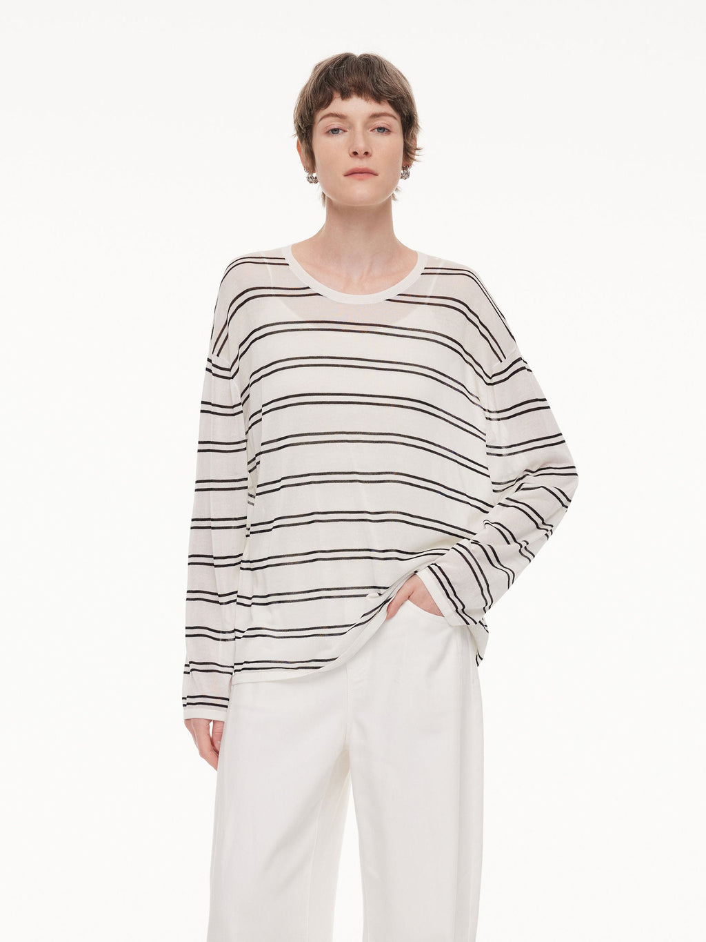 Lyocell-Silk Stripe Knit