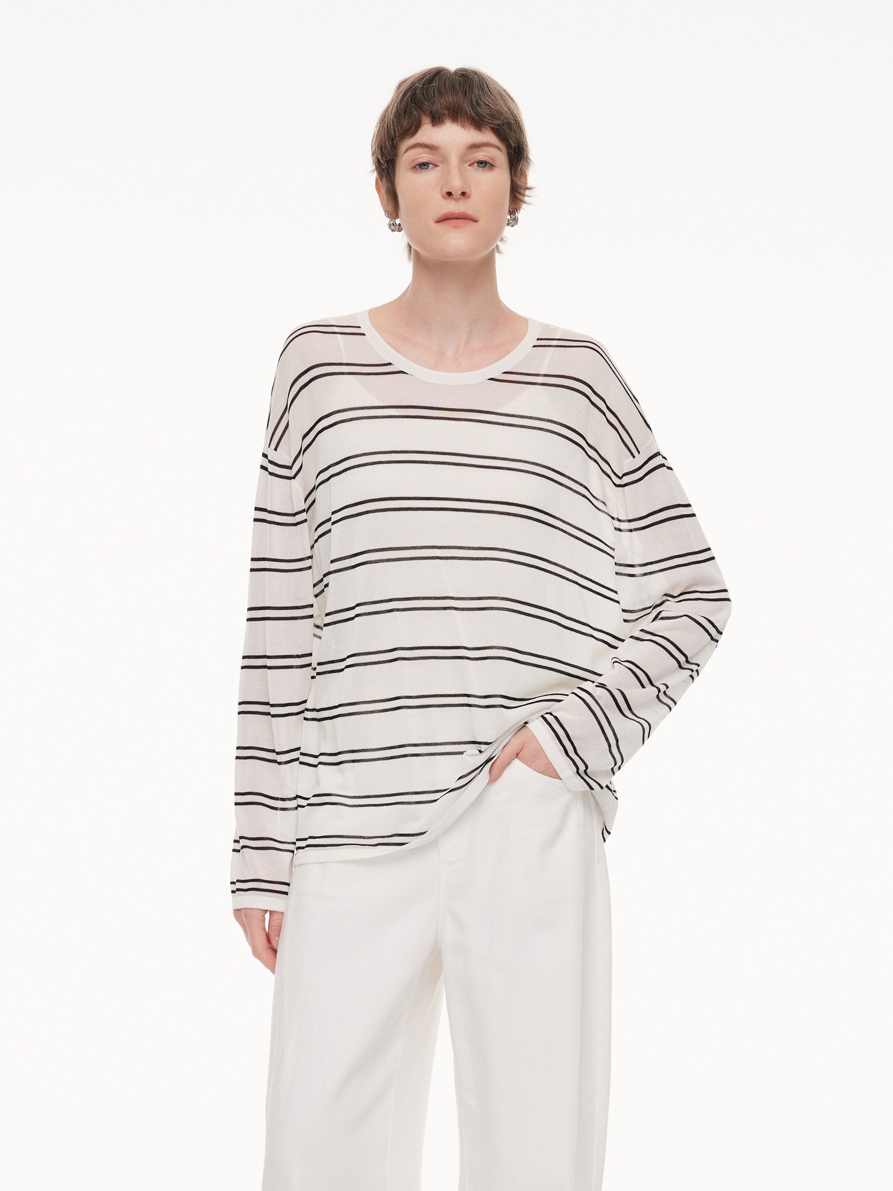 Lyocell-Silk Stripe Knit