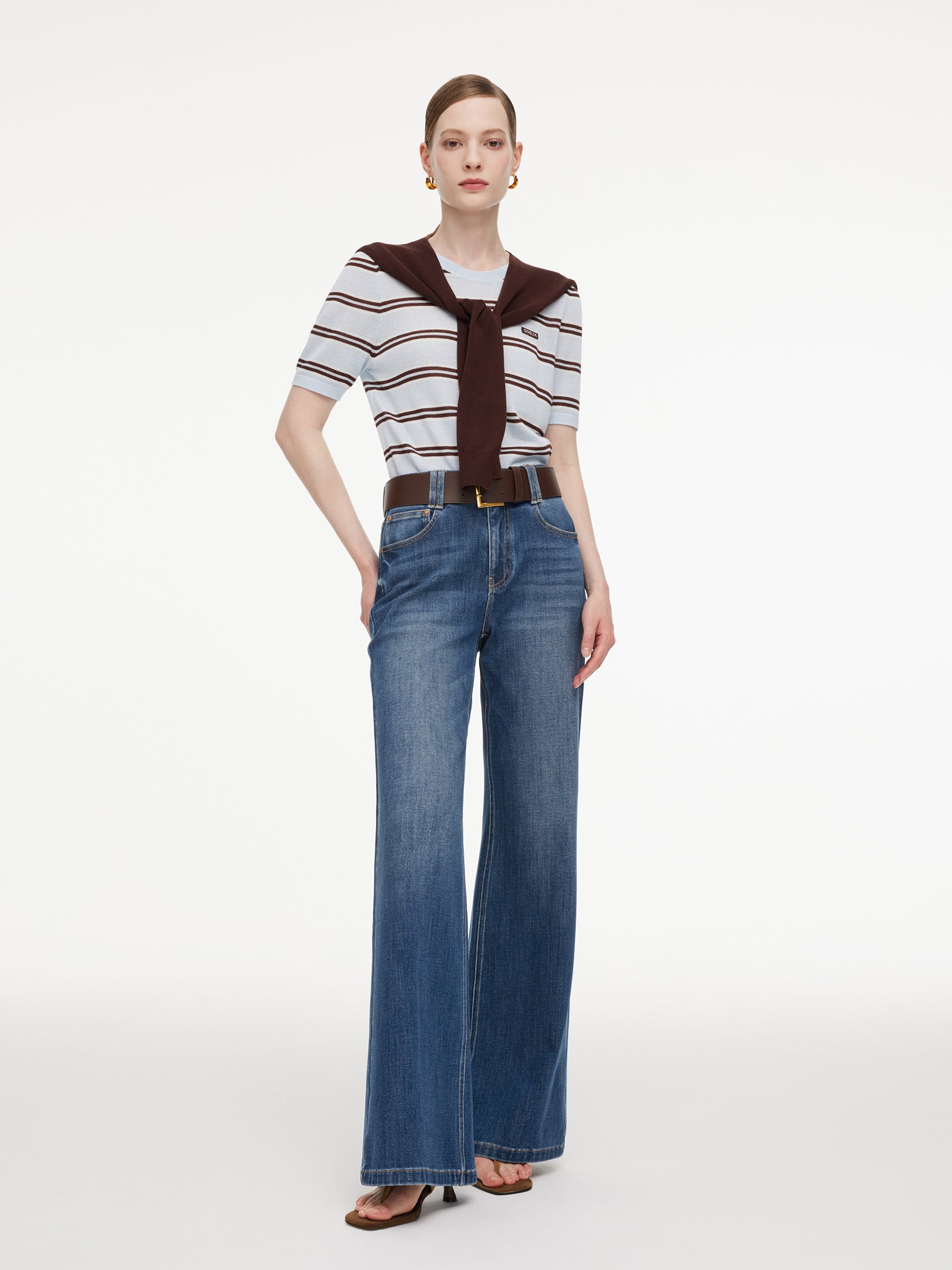 Striped Knit Linen Top