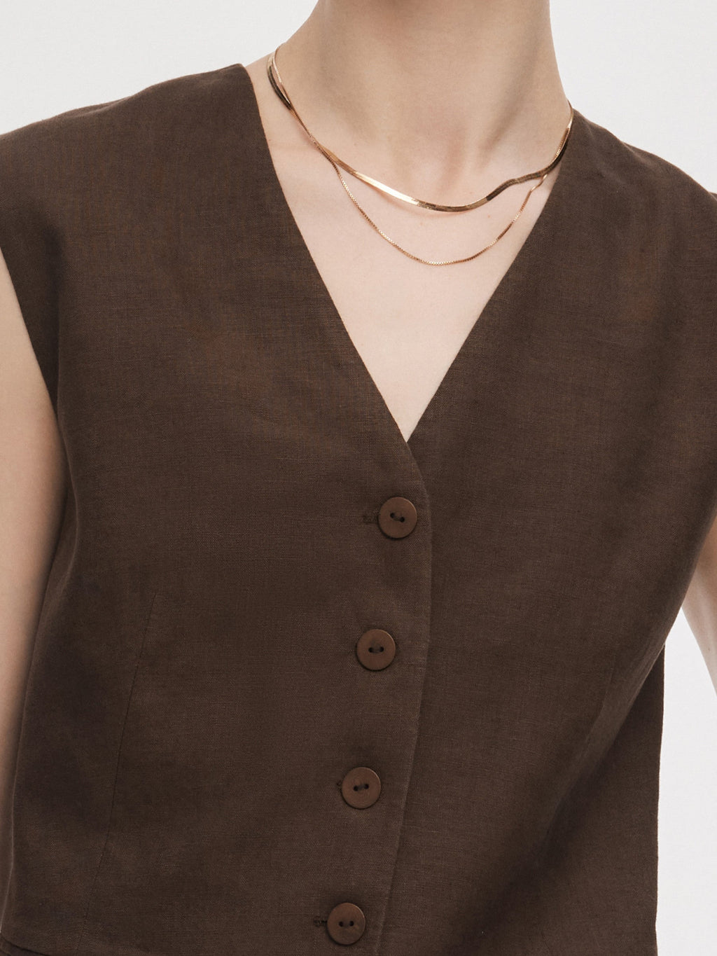 Linen Slim Fit Vest