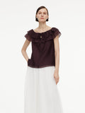 Off-Shoulder Ruffle Tie Top