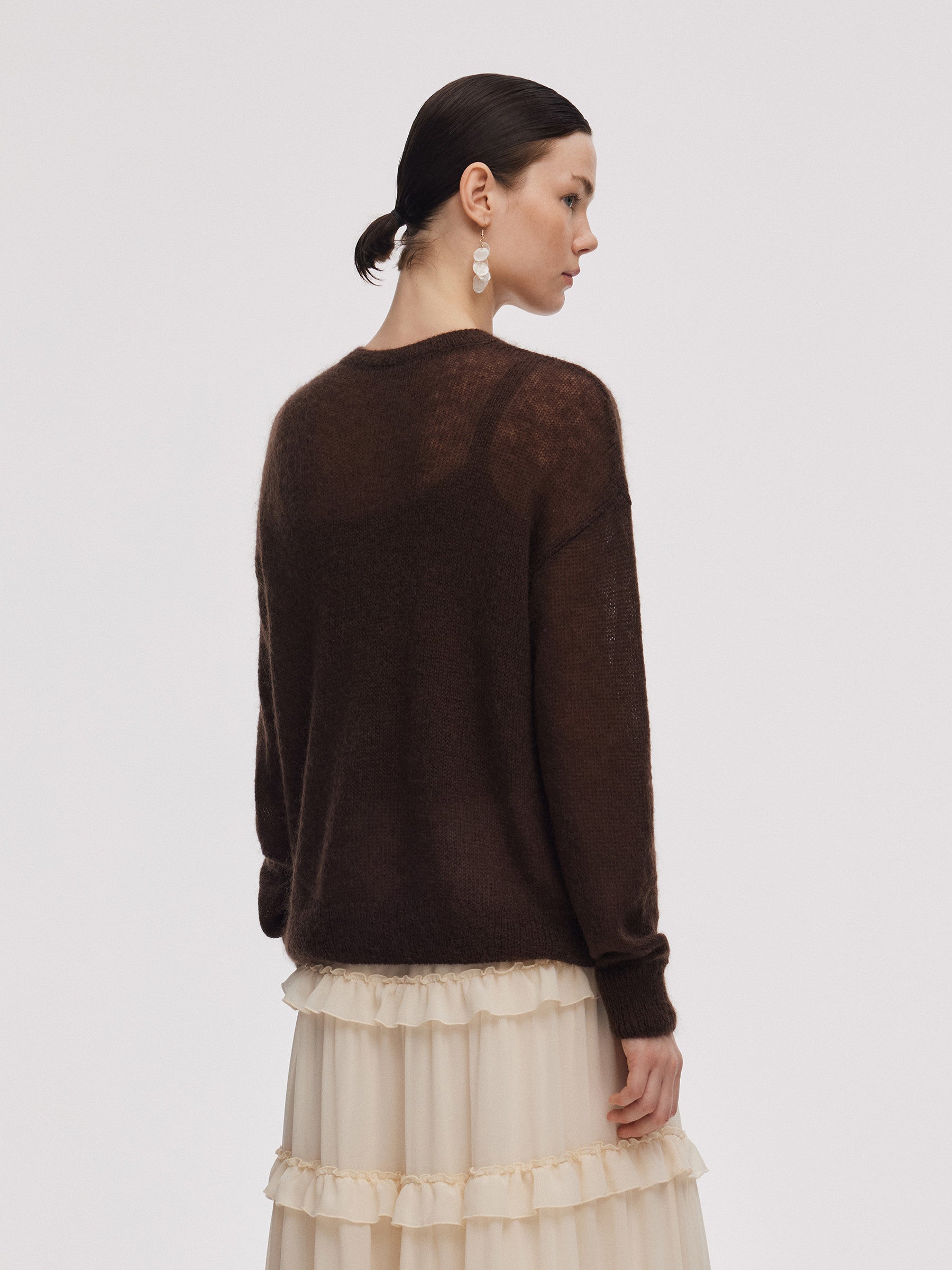Mohair-Wool Crochet Sweater