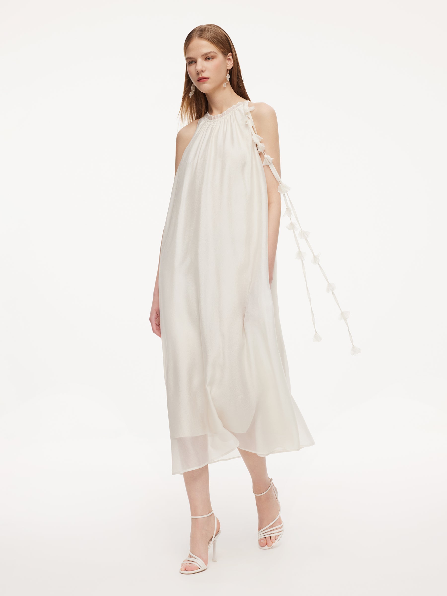 Halter Ruffle Maxi Dress